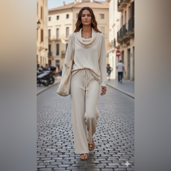 Cider Pants - CIDER Ribbed High Waist Pull on Elastic Waist Wide Leg Pants Size XS